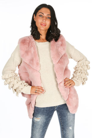 Pink Luxury Faux Fur Gilet