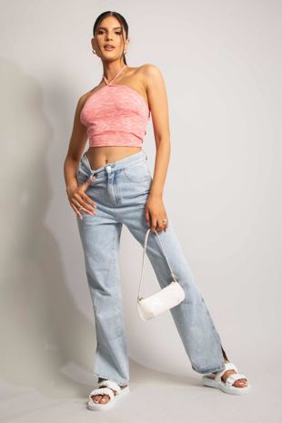 Orange Space Dye 90s Crop Top