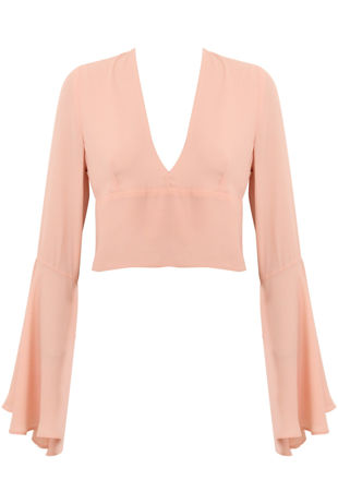 Pink Long Bell Sleeved Top