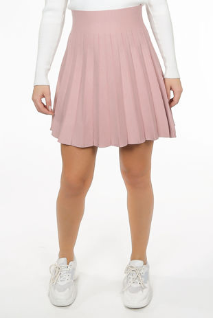Rose Knitted Box Pleat Skirt