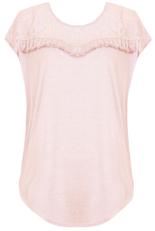Rose Floral Lace Fringed Short Sleeve Tops