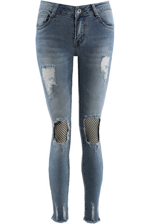 black skinny ripped stud embellished Jeans-Copy