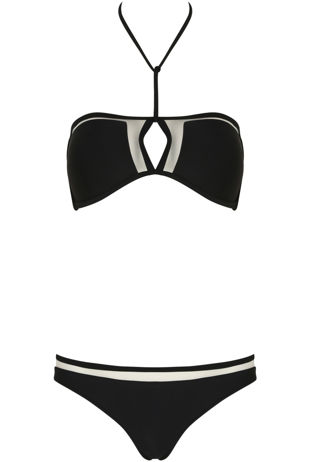 Black Mesh Cut Out Bikin Set