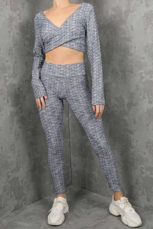 Blue Honeycomb Active Co-ord With Bum Sculpt Seam