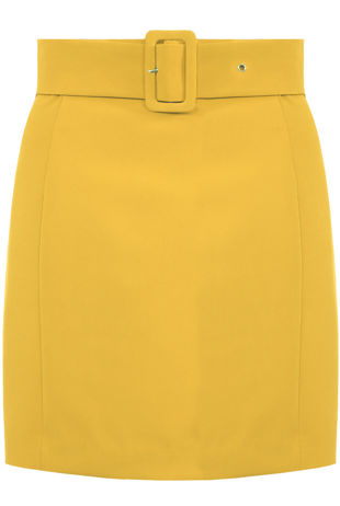 Mustard Belted Mini Skirt