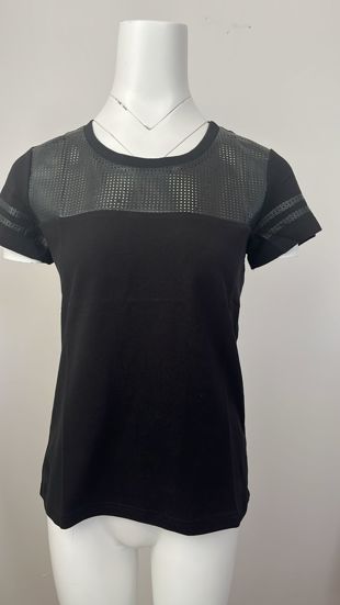 Black T Shirt With PU Patch