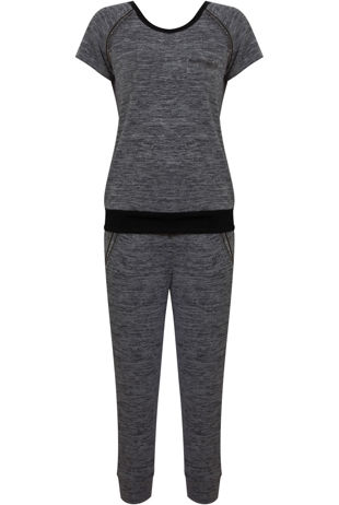 Dark Grey Short Sleeve Shirt and Three Quarter Trouser Suit