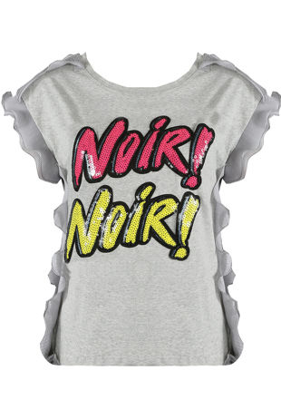 NOIR! NOIR! Slogan Frill Tee