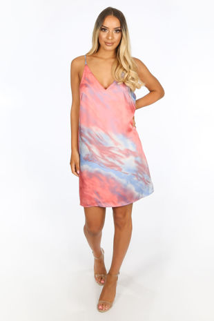 Pink Tie Dye Cami Dress
