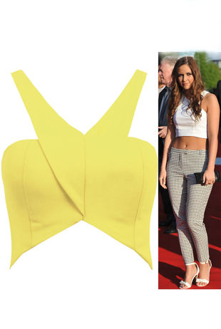 Yellow Cross Over Crop Top