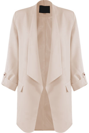 Tailored Waterfall Beige Blazer