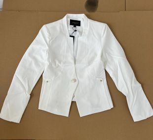 White Tailored Single Button Blazer