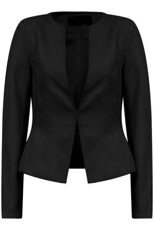 Black Collarless Blazer 