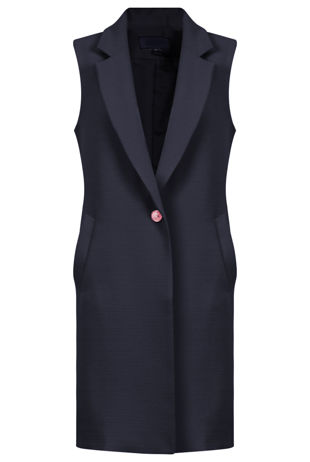 Navy Tailored Double Breast Gilet Coats