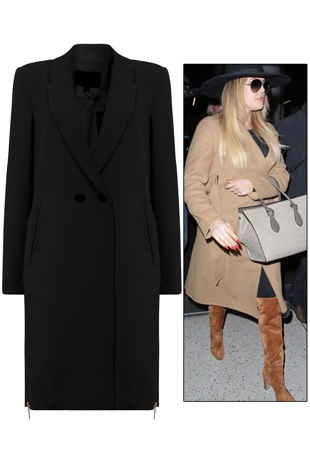 Black Tailored Side Zipped Overcoat