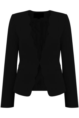 Red Scalloped Edge Blazer 