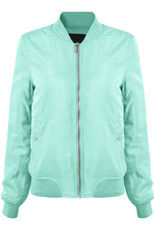 Green Mint Sleeve Pocket Bomber Jacket