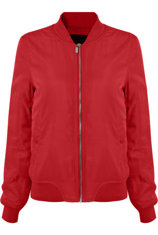 Red Sleeve Pocket Bomber Jacket
