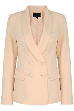 Beige Double Breasted Pink Blazers