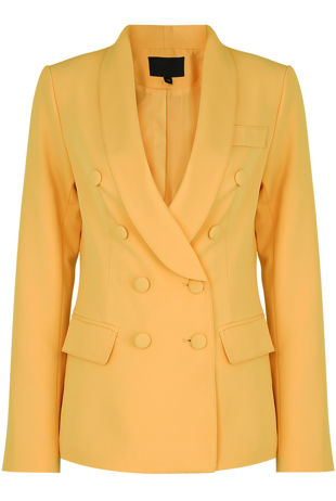 Yellow Double Breasted Pink Blazers