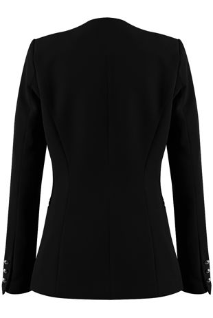 Tailored Lapel-less Black Blazer