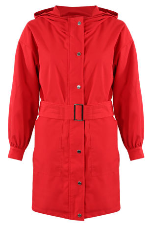 Red Belted Rain Mac