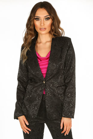 Black Jacquard Satine Blazer