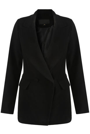 Black Double Breast Two Button Blazer