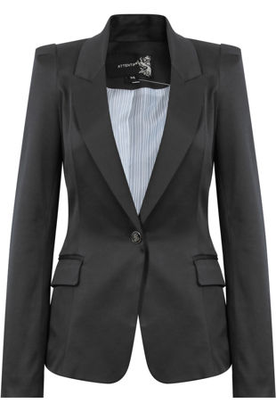 Black Single Button Tailored Blazer