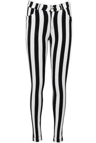 Black & White Monochrome Marquee Stripe Jeggings