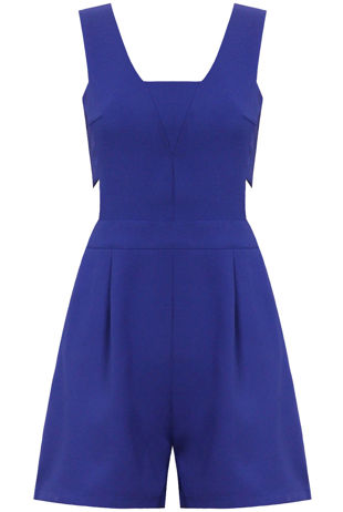 Royal Blue Side Cut Out Playsuit