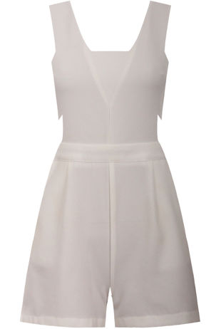 White Side Cut Out Playsuit