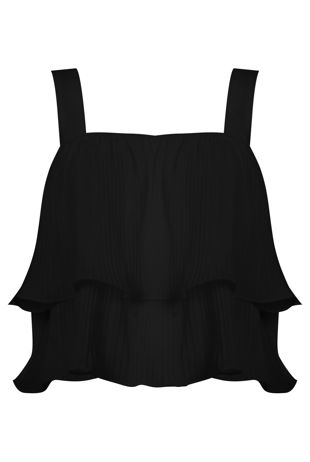 Black Flare Ra Ra Tops