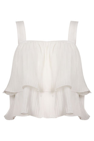 White Flare Ra Ra Tops