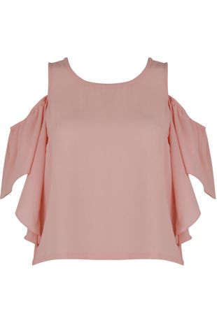 Rose Cold Shoulder Crop Top