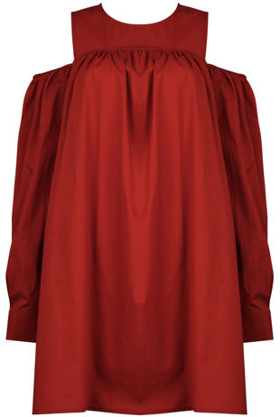 Burgundy Ruffle Cold Shoulder Blouse