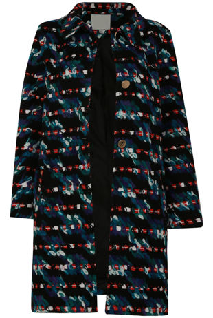 Abstract Button Up Overcoat