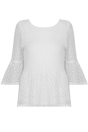 White Crochet Lined Back Slit Crop Tops
