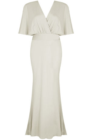 White Cross Over Back Tie Up Maxi Dress