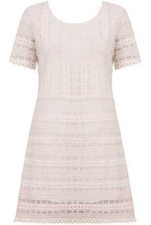 Cream Crochet Lace Shift Dress