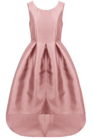 Rose Organza Dip Back Prom Dress