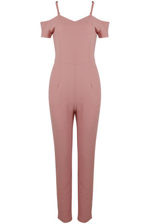 Rose Bandeau Off Shoulder Jumpsuit 
