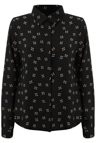 Buttoned Up Printed Shirt in Black