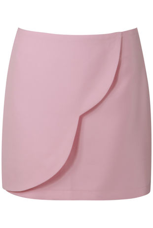 Scallop Crossover Mini Skirt