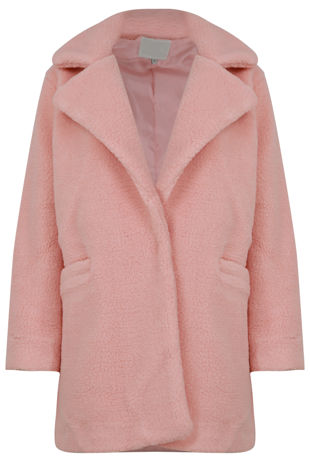 Pink Borg Fleece Coat