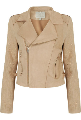 Beige Suede Beaded Jacket