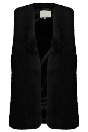 Ribbon Knot Up Shaved Fur Gilet