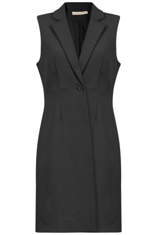 Black Longline Tailored Sleeveless Blazer