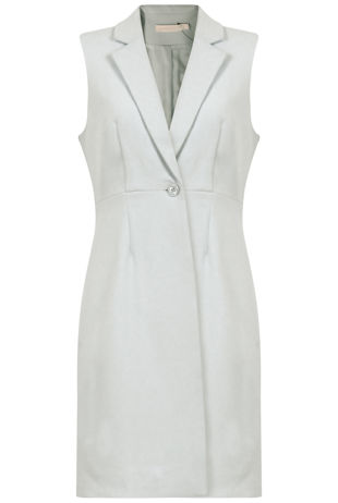 White Longline Tailored Sleeveless Blazer