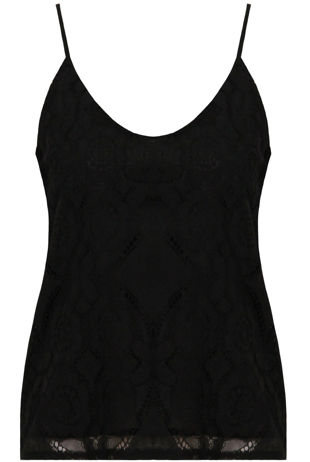 Black Floral Lace Lined Tops